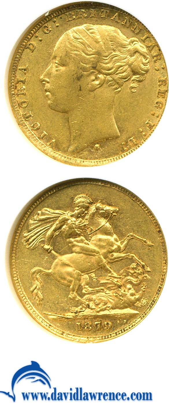 image for: Australia: 1879-S Sov St.George (KM-7) NGC AU55 