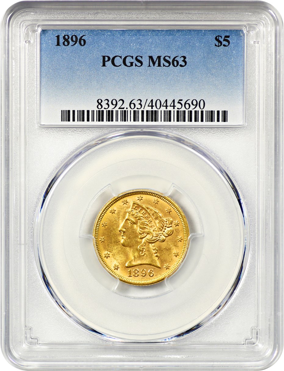 image for: 1896 $5 PCGS MS63