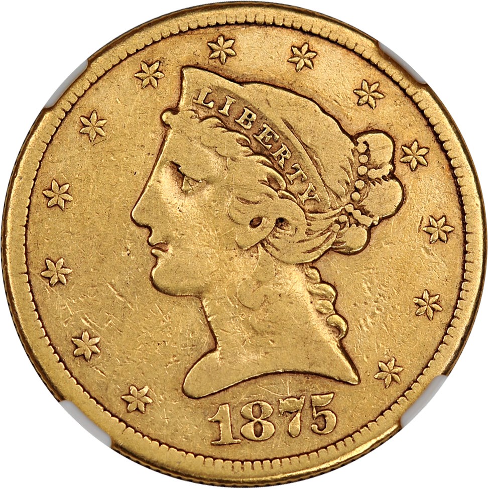 image for: 1875-CC $5 NGC VF20