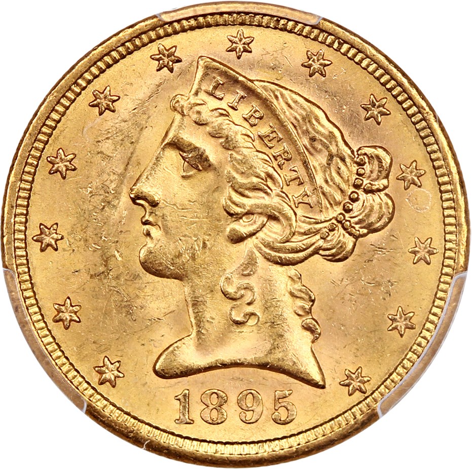 image for: 1895-S $5 PCGS/CAC MS63