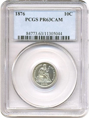 image for: 1876 10c PCGS Proof 63 Cameo