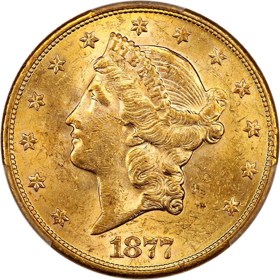 image for: 1877-S $20 PCGS MS61