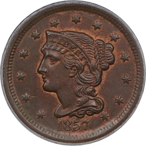 image for: 1857 1c PCGS/CAC MS64 BN (Small Date)