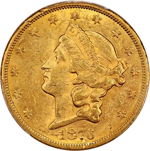 image for: 1876-CC $20 PCGS MS60