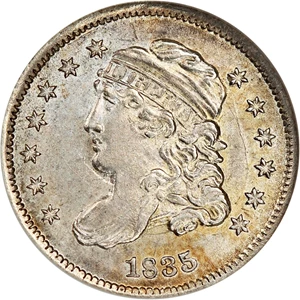 image for: 1835 H10c NGC AU58 (Large Date, Large 5C)