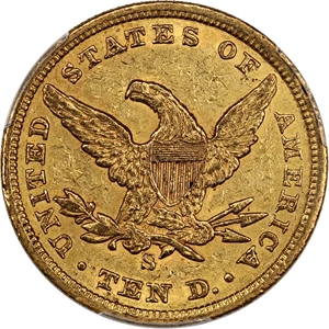 image for: 1856-S $10 PCGS AU55