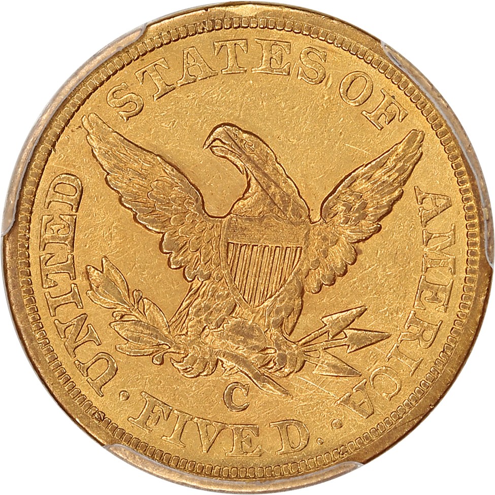 image for: 1855-C $5 PCGS XF Details (Graffiti)