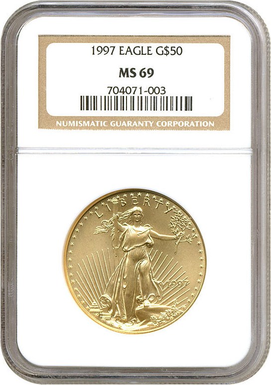 image for: 1997 $50 Gold Eagle NGC MS69 