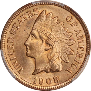 image for: 1908-S 1c PCGS MS65 RD