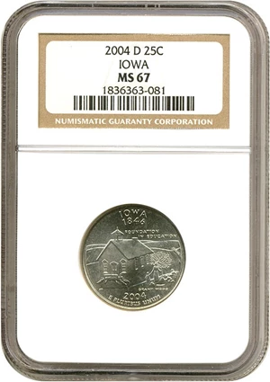 image for: 2004-D 25c Iowa NGC MS67