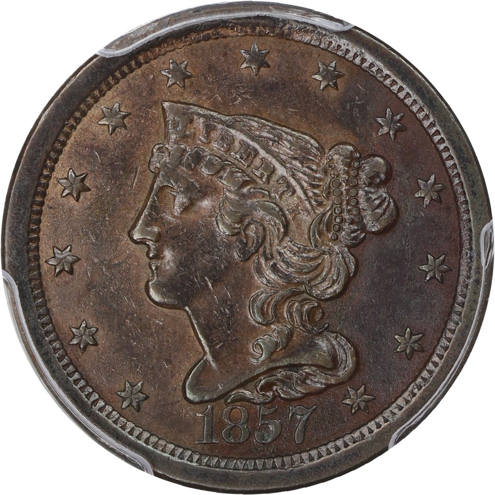 image for: 1857 1/2c PCGS AU53