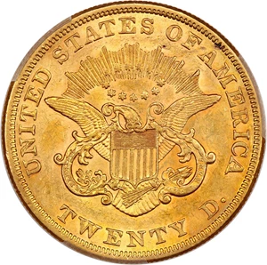 image for: 1855 $20 PCGS/CAC AU58