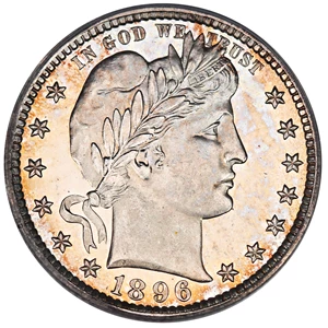image for: 1896 25c PCGS/CAC Proof 64 CAM