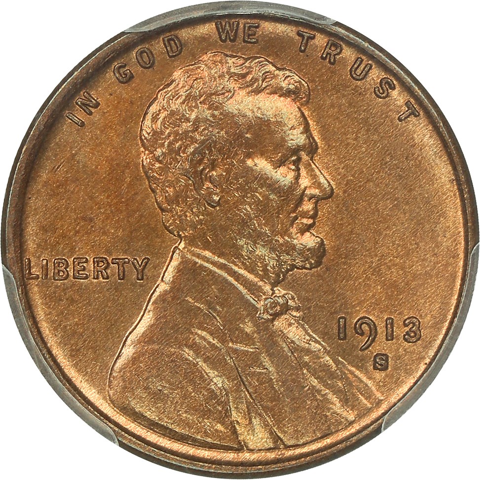 image for: 1913-S 1c PCGS/CAC MS65 RB