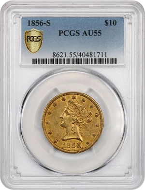 image for: 1856-S $10 PCGS AU55
