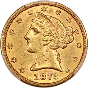 image for: 1873-S $5 PCGS/CAC MS61