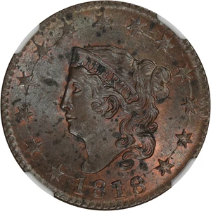 image for: 1818 1c NGC MS61 BN