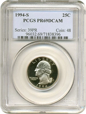 image for: 1994-S 25c PCGS Proof 69 DCameo