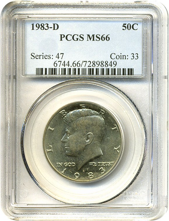 image for: 1983-D 50c PCGS MS66