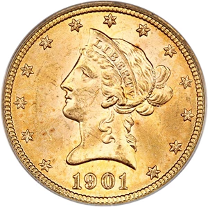 image for: 1901 $10 PCGS/CAC MS64 (OGH)