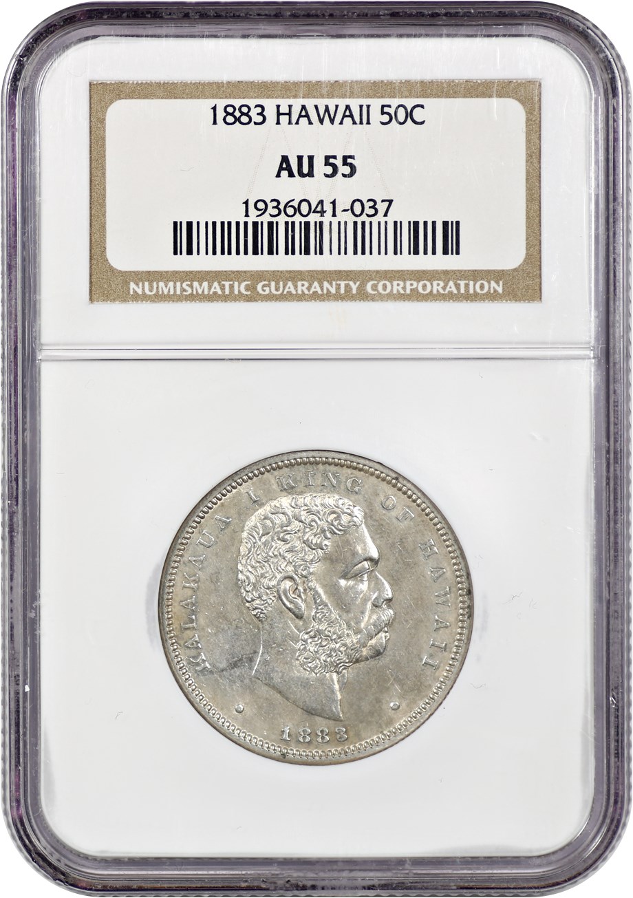 image for: 1883 Hawaii 50c NGC AU55