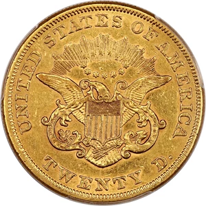 image for: 1854 $20 PCGS/CAC AU50 (Large Date)