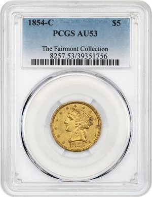 image for: 1854-C $5 PCGS AU53