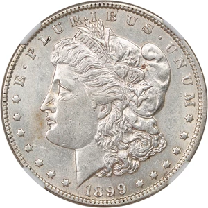 image for: 1899-O $1 NGC AU55 (Micro O)