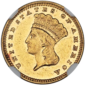 image for: 1887 G$1 NGC MS61 PL
