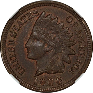 image for: 1906 1c NGC MS62 BN