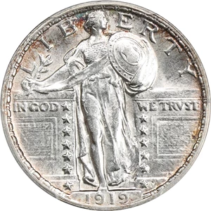 image for: 1919 25c PCGS AU58