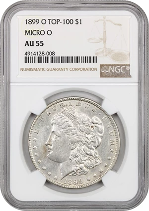image for: 1899-O $1 NGC AU55 (Micro O)