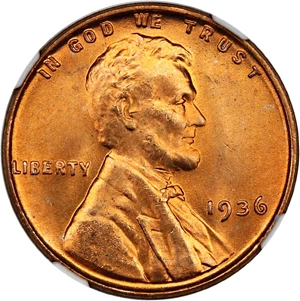 image for: 1936 1c NGC MS66 RD (Doubled Die Obverse, FS-103)