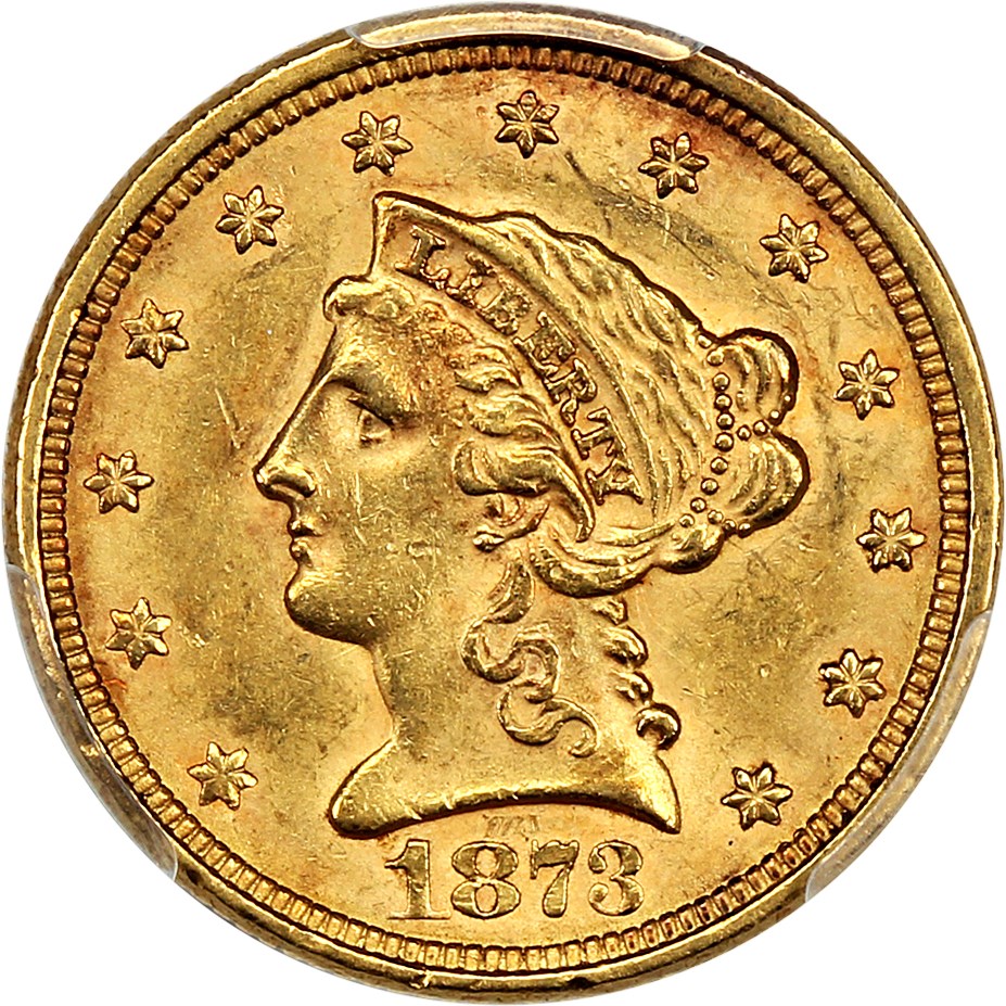 image for: 1873 $2 1/2 PCGS/CAC MS62 (Closed 3)