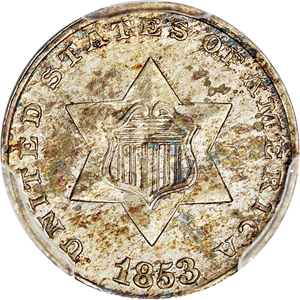 image for: 1853 3cS PCGS MS64