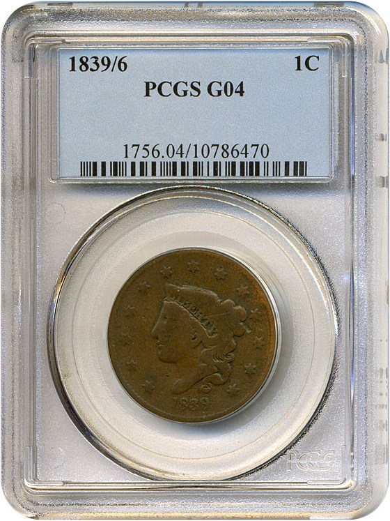 image for: 1839/6 1c  PCGS Good-4 