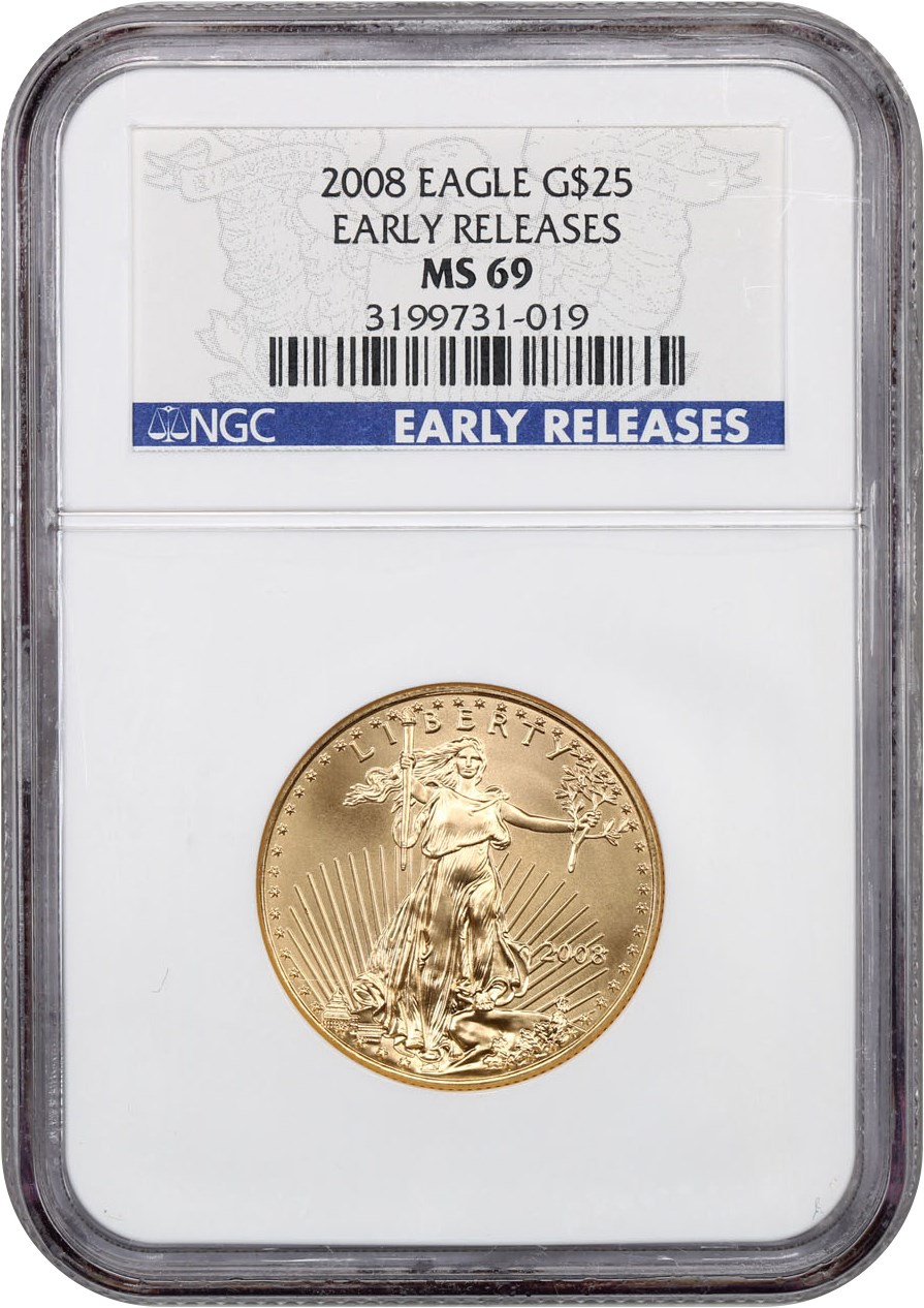 image for: 2008 Gold Eagle $25 NGC MS69 (Early Releases)