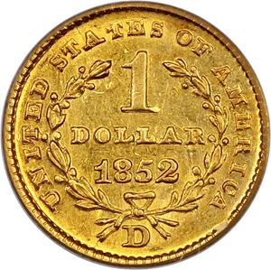 image for: 1852-D G$1 PCGS AU58