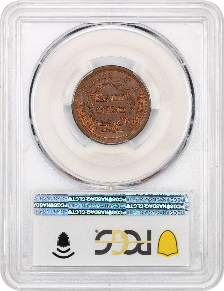 [#343401] Coin, United States, Braided Hair Half Cent, Half Cent, 1851,  U.S. M