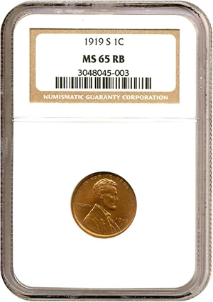 image for: 1919-S 1c NGC MS65 RB