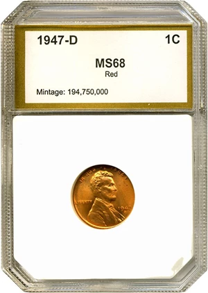 image for: 1947-D 1c PCI MS68 RD