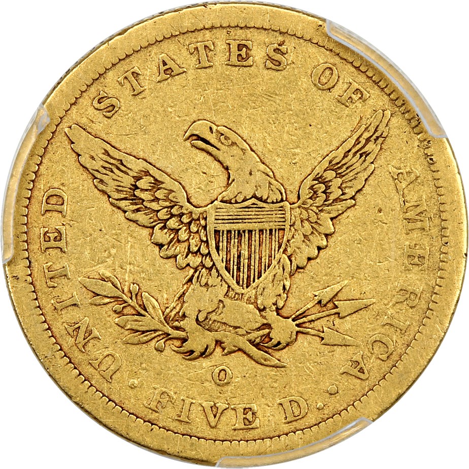 image for: 1843-O $5 PCGS VF20 (Small Letters)