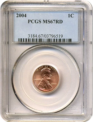 image for: 2004 1c PCGS MS67 RD