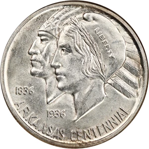 image for: 1938-D Arkansas 50c NGC MS65