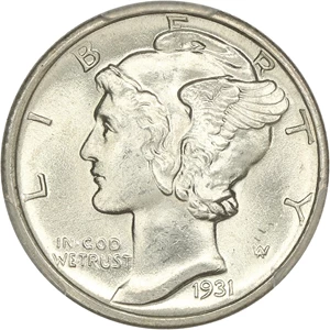 image for: 1931-D 10c PCGS MS65 FB