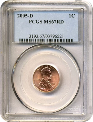 image for: 2005-D 1c PCGS MS67 RD
