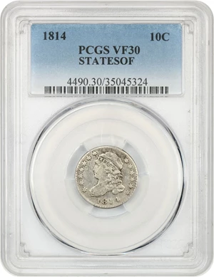 image for: 1814 10c PCGS VF30 (STATESOF)