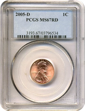 image for: 2005-D 1c PCGS MS67 RD