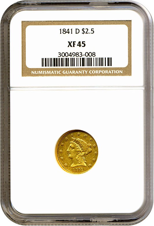 image for: 1841-D $2 1/2  NGC XF45