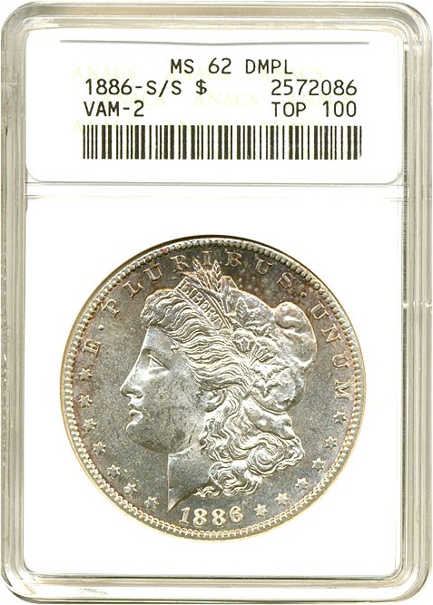image for: 1886-S/S $1  ANACS MS62 DMPL